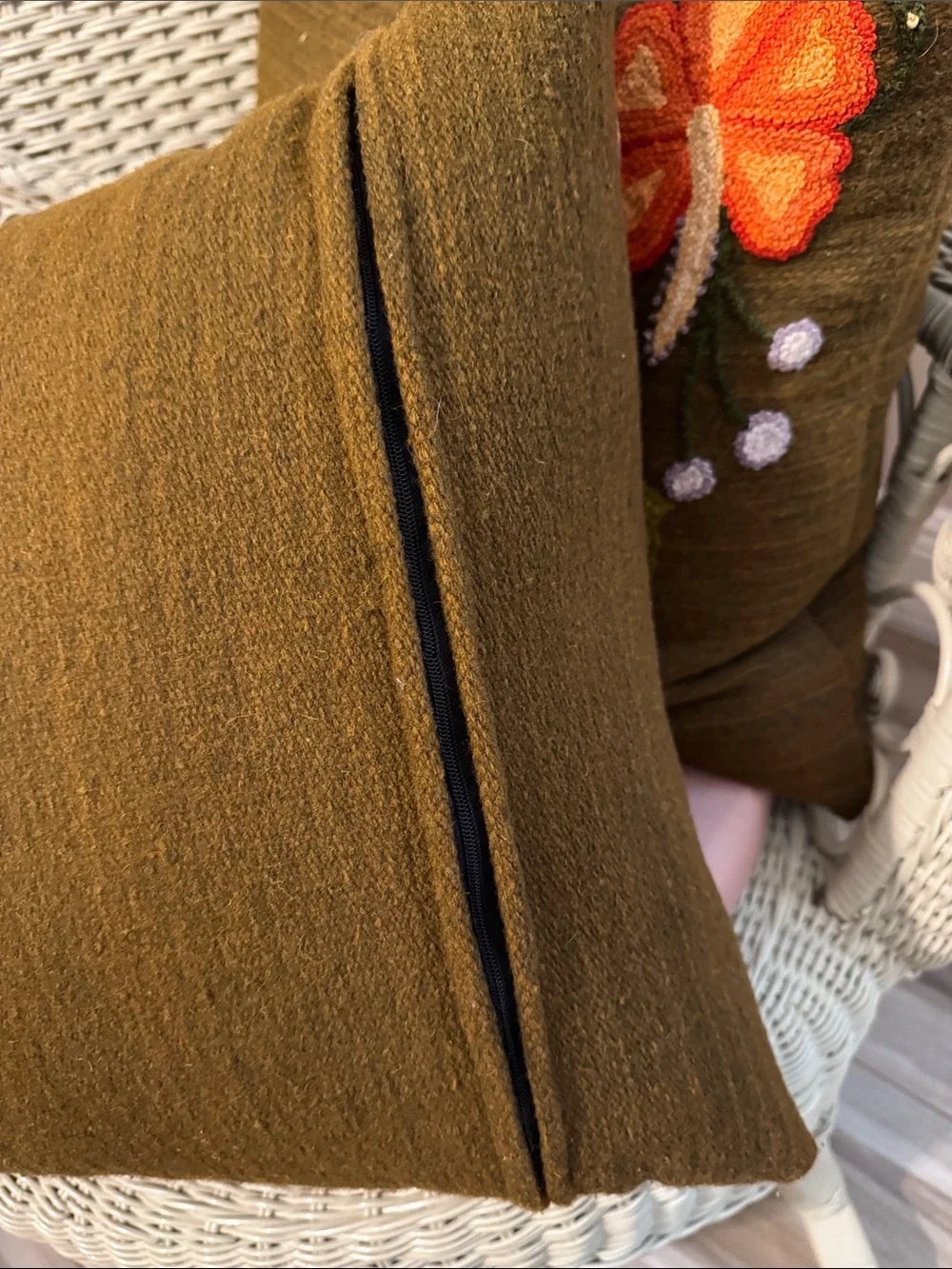 Set of Two Peruvian Hand Woven, Hand Embroidered Pillows